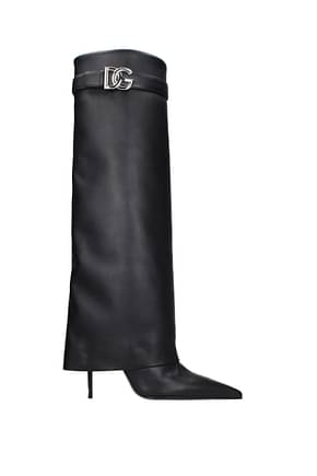 Dolce&Gabbana ブーツ lollo 女性 皮革 黒