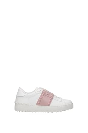 Valentino Garavani Sneakers Femme Cuir Blanc Eau de rose