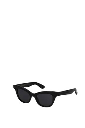 Alexander McQueen धूप का चश्मा महिलाओं एसीटेट काली काली