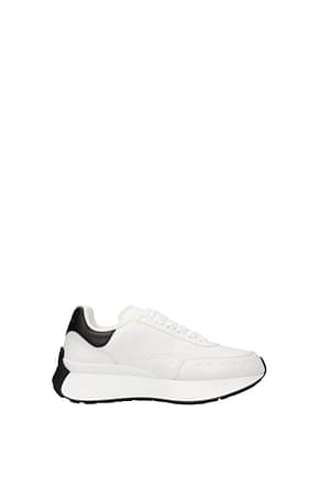Alexander McQueen Sneakers sprint Femme Cuir Blanc Noir