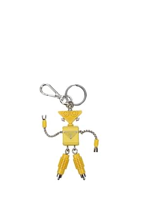 Prada Key rings trick robot Men Leather Yellow Sun