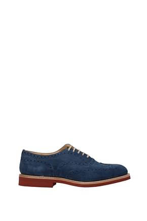 Church's Lace up and Monkstrap downton Men Suede Blue Astral