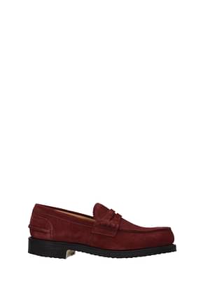 Church's Loafers pembrey c Men Suede Red Cherry