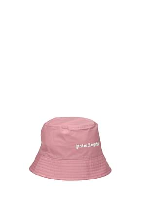 Palm Angels Gorros Mujer Poliéster Rosa Blanco