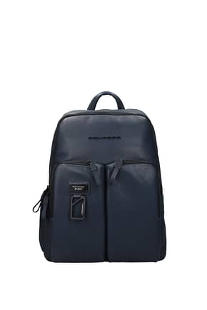 Piquadro Backpack and bumbags Men Leather Blue Blue Navy