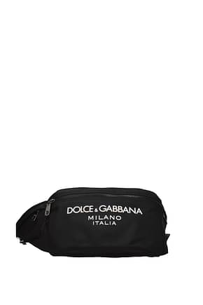Dolce&Gabbana حقيبة ظهر و حِزَامٌ لِـحَفْظِ الْـمَالِ رجال نايلون أسود أبيض