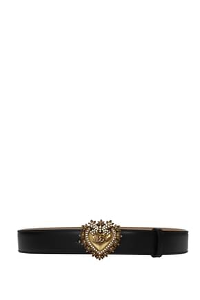 Dolce&Gabbana 常规腰带 devotion 女士 皮革 黑色