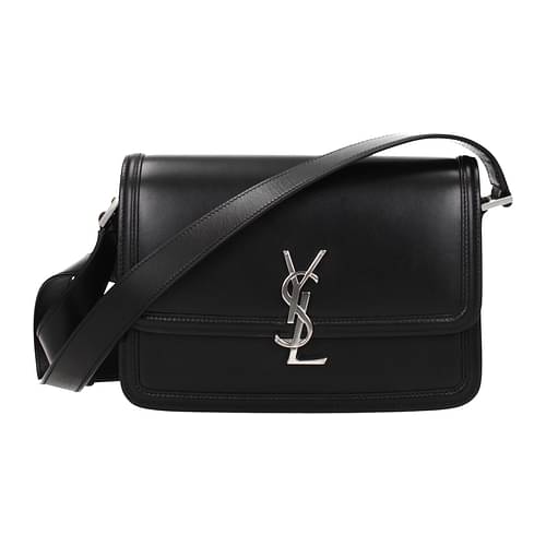 Saint Laurent Solferino Small Leather Shoulder Bag in White