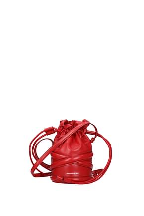 Alexander McQueen Crossbody Bag soft curve Women Leather Red Dark Red