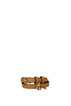 Alexander McQueen Bracelets Women Leather Brown Leather