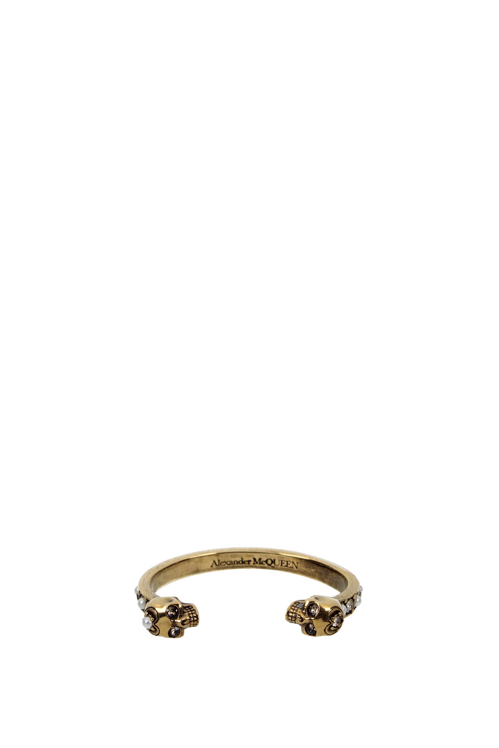 $465 Skull snake-effect Alexander McQueen leather wrap bracelet Gold  Crystals. | eBay