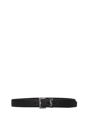 Saint Laurent Regular belts Men Leather Black
