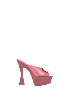 Roger Vivier Sandals Women Patent Leather Pink Rose Pink