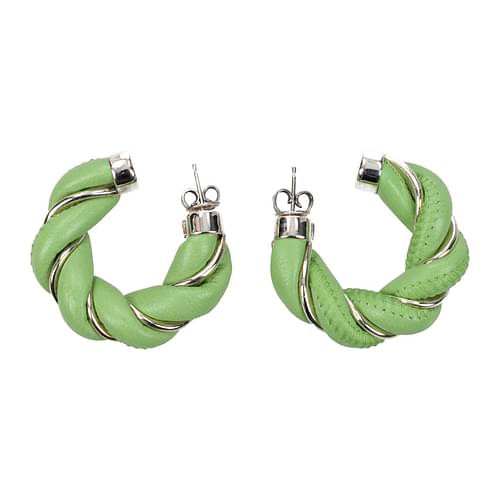 Bottega Veneta Earrings Women Leather Green