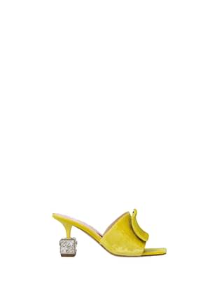 Roger Vivier Sandals Women Velvet Yellow Acid Yellow