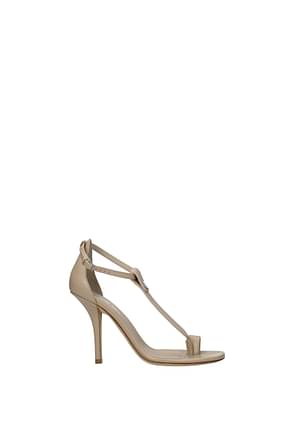 Burberry Sandals Women Leather Beige Fawn