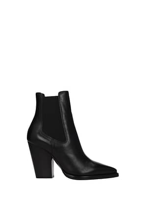 Saint Laurent टखने तक ढके जूते theo chelsea महिलाओं पॉलियामाइड काली