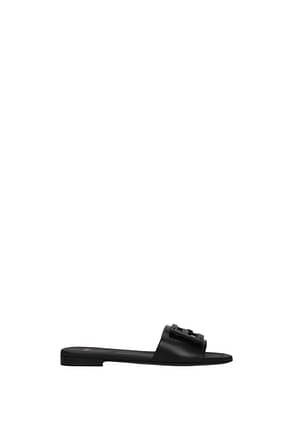 Fendi Slippers and clogs Women Leather Black