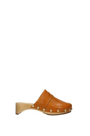 By Far Slippers and clogs Women Leather Brown Caramel