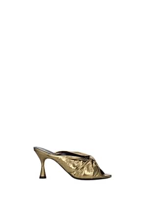 Balenciaga Sandals Women Leather Gold