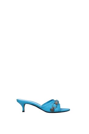 Balenciaga Sandals cagole Women Leather Blue Cyan