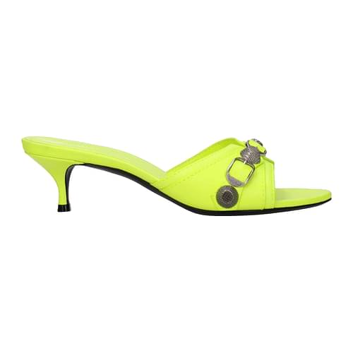 Tyr Articulation Sømil Balenciaga Sandals cagole Women 694350WAD4E7381 Leather Yellow Fluo Yellow  556€