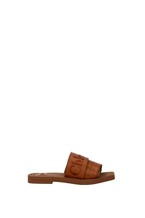 Chloé Slippers and clogs woody Women Leather Brown Caramel