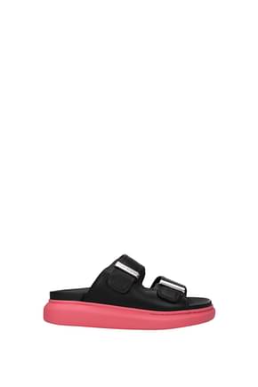 Alexander McQueen Slippers and clogs Women Leather Black Coral