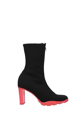 Alexander McQueen Ankle boots Women Fabric  Black Coral