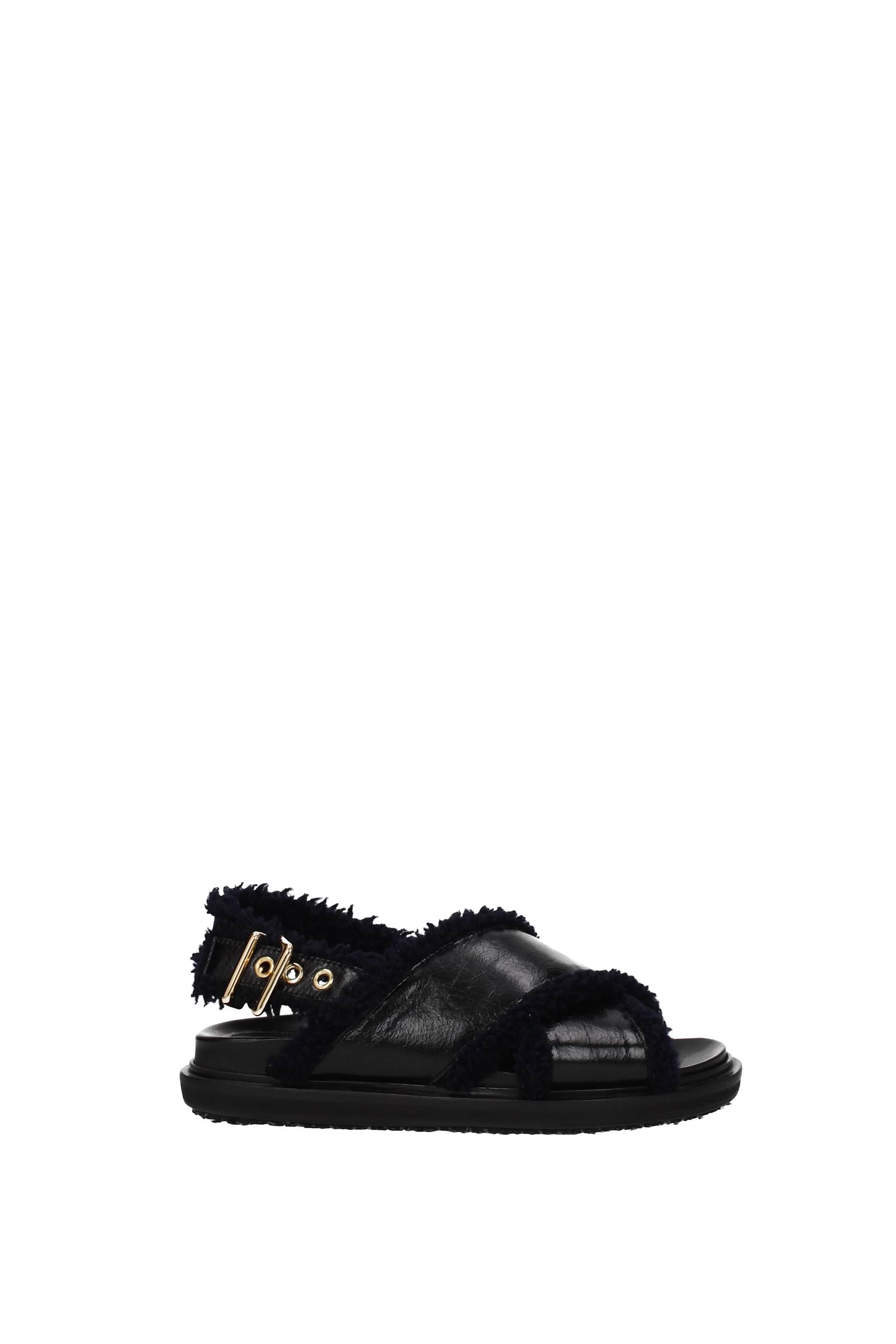 GenesinlifeShops Canada - Black Appliquéd sandals Marni - Marni 'Fussbett' sandals  Black