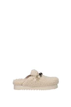 Ash Slippers and clogs Women Eco Fur White Shell