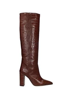 Paris Texas Boots Women Leather Brown