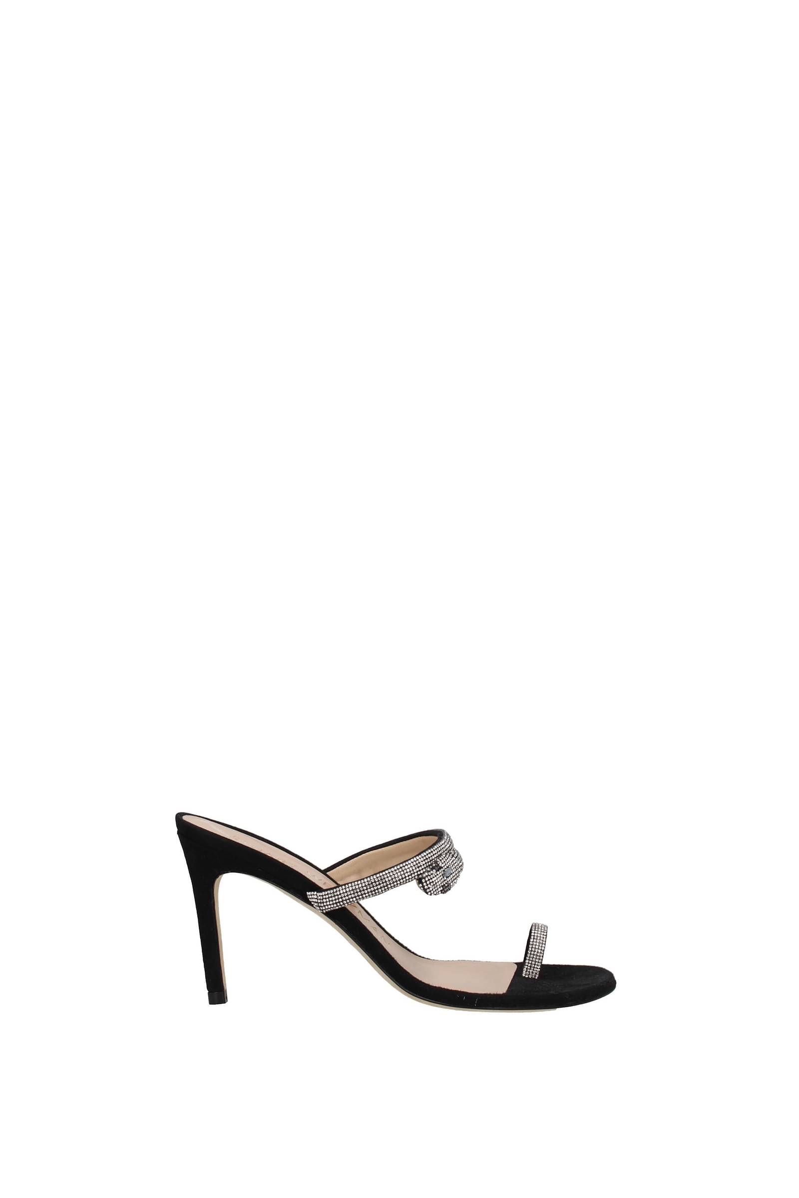 Black Suede Studio Terina Satin High Heel Sandals in Black | Lyst