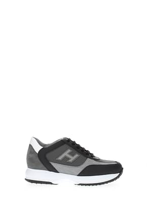 Hogan Sneakers interactive Men Fabric  Gray Black