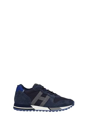 Hogan Sneakers h383 Uomo Camoscio Blu Blu Marino
