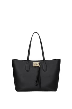 Salvatore Ferragamo Shoulder bags gancini Women Leather Black