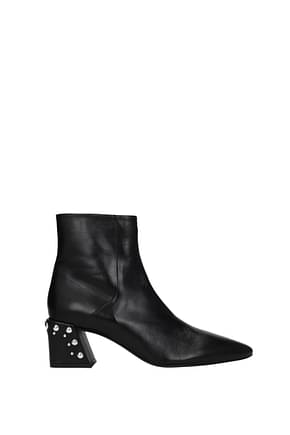 Furla Ankle boots Women Leather Black Silver