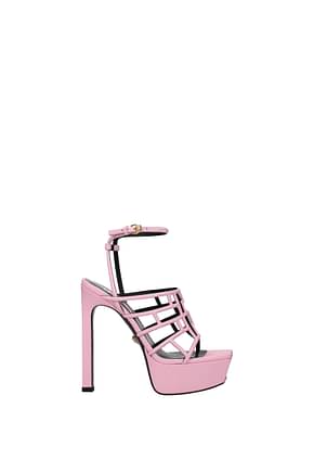 Versace Sandals Women Leather Pink Candy Rose