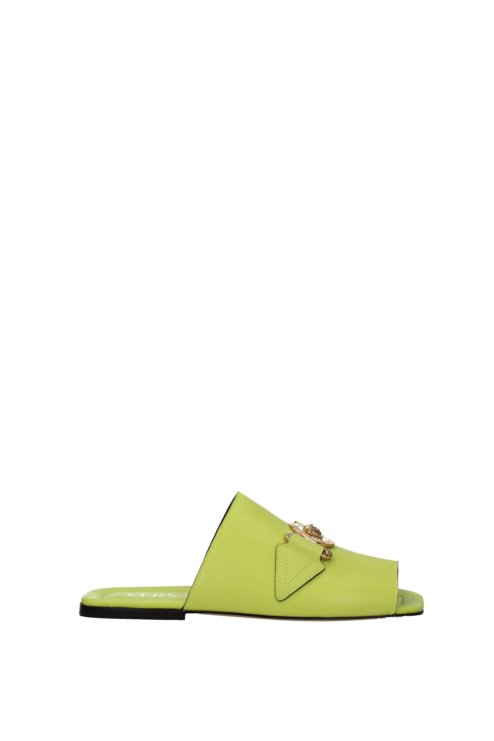 Versace Tongs et Mules Homme Cuir Vert C dre