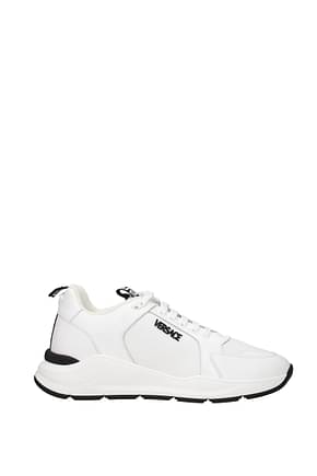 Versace أحذية رياضية رجال جلد أبيض أسود