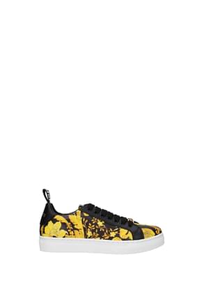 Versace Sneakers Women Leather Black Gold
