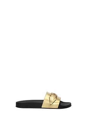 Versace Slippers and clogs Women Leather Gold