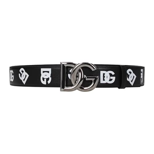 Dolce & Gabbana Men's Logo-Buckle Leather Belt