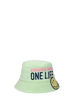 Dsquared2 Hats smiley Women Organic Cotton Green Bright Limeade