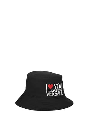 Versace 帽子 女性 コットン 黒