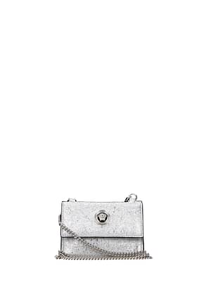 Versace Coin Purses Women Leather Silver