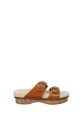 Chloé Slippers and clogs Women Leather Brown Tan