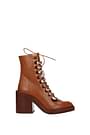 Chloé Ankle boots may Women Leather Brown Ocher