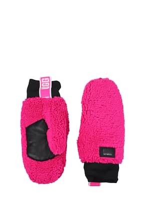 UGG Gloves Women Fur  Pink Neon Pink