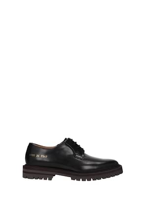 Common Projects Lace up and Monkstrap Women Leather Black